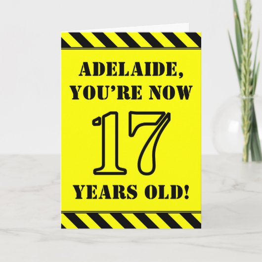 Carte 17e anniversaire : Jeu de style graphique, Nom per (Devant)