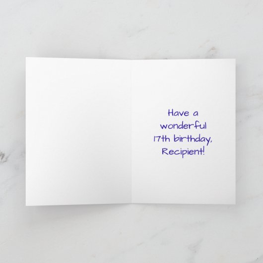 Carte 17e Anniversaire : Motif de cœurs aimants, Arc-en- (Intérieur)