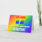 Carte 17e anniversaire : Motif Rainbow multicolore # 17 (Devant)
