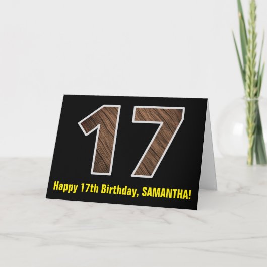 Carte 17e anniversaire : Nom + Faux Motif de céréales en (Devant)
