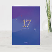 Carte 17e anniversaire - Numéro 17 en étoiles - Bleu - Â (Dos)