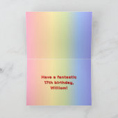 Carte 17e anniversaire : Rainbow Text, Custom Photos & N (Intérieur)
