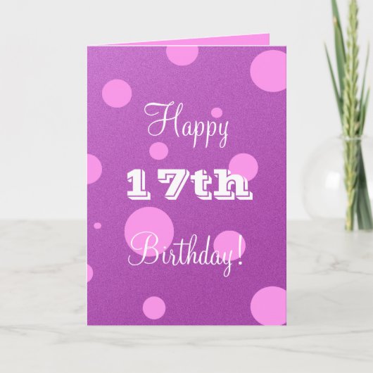 Carte 17e Birthday Card for Girl (Devant)