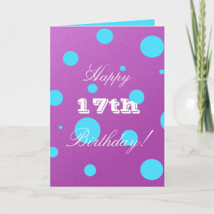 Carte 17e Birthday Card for Girl