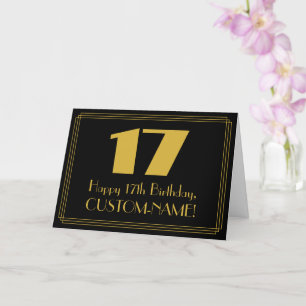 Carte 17ème anniversaire : Art Déco Inspiré Look "17" & 