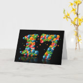 Carte 17ème anniversaire avec des numéros formés à parti (Fleur jaune)