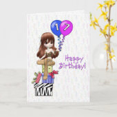 Carte 17ème anniversaire fille (Fleur jaune)