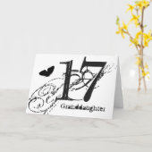 Carte 17ème anniversaire pour une petite-fille, papillon (Fleur jaune)