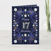Carte 17th birthday card with mesure of jewels (Devant)