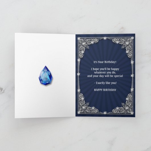 Carte 17th birthday card with mesure of jewels (Intérieur)