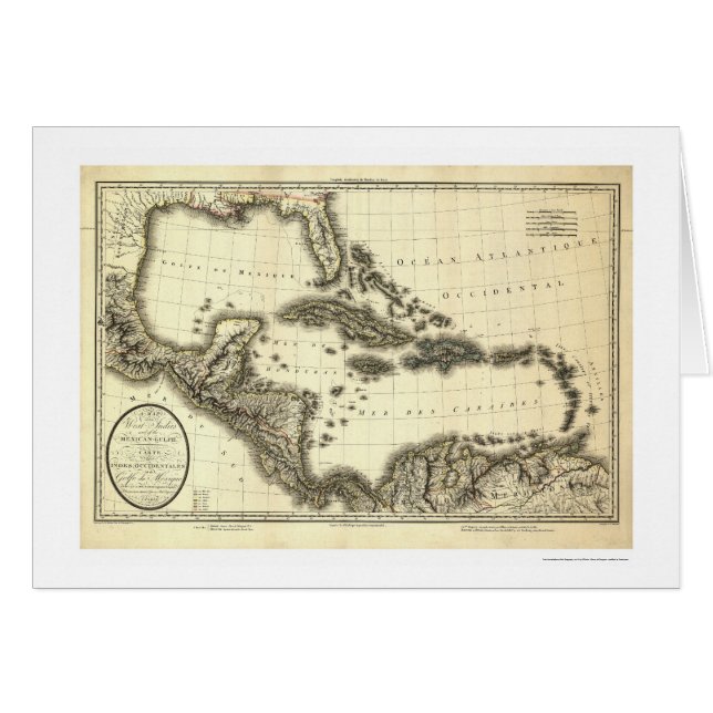 Carte 1806 des Antilles et du Golfe du Mexique (Devant horizontal)