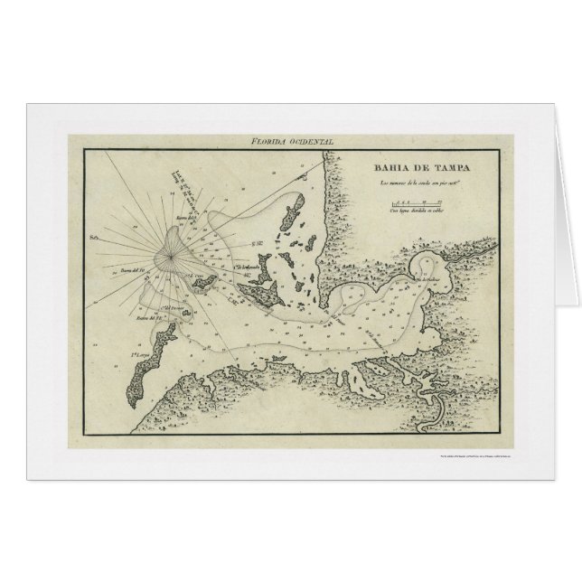 Carte 1809 du Bahia De Tampa la Floride (Devant horizontal)