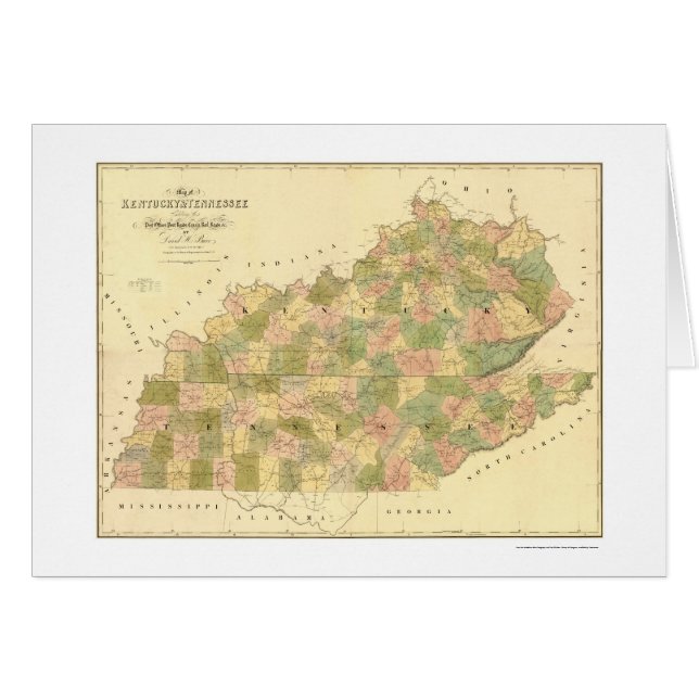 Carte 1839 de chemin de fer du Kentucky et du (Devant horizontal)