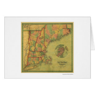 Carte 1854 de chemin de fer de Boston de