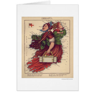 Carte 1868 de caricature de l'Irlande