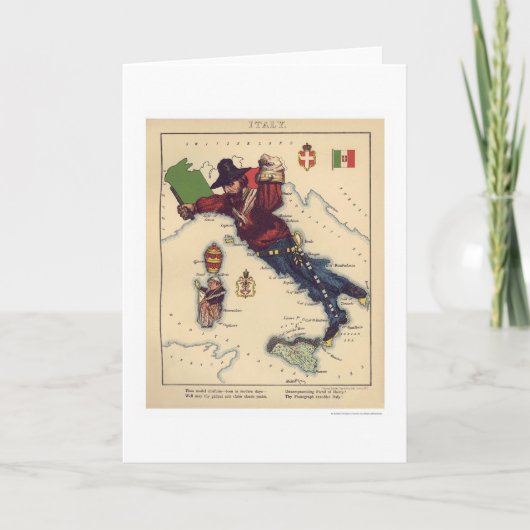 Carte 1868 de caricature de l'Italie (Devant)