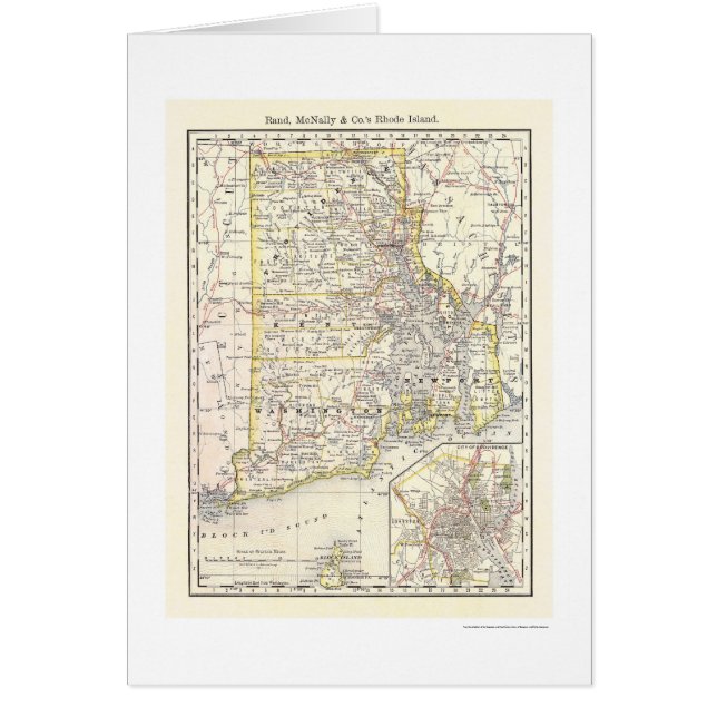 Carte 1875 de chemin de fer d'Île de Rhode (Devant)