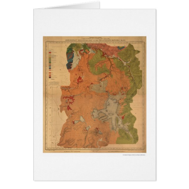 Carte 1878 de parc de Yellowstone (Devant)