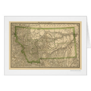 Carte 1881 de chemin de fer du Montana