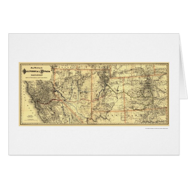 Carte 1882 de rail de la Californie et du Nevada (Devant horizontal)