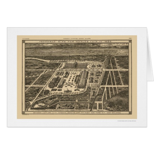 Carte 1883 d'Exposition universelle de Manhattan (Devant horizontal)