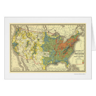 Carte 1890 des Etats-Unis de densité de population