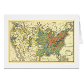 Carte 1890 des Etats-Unis de densité de population