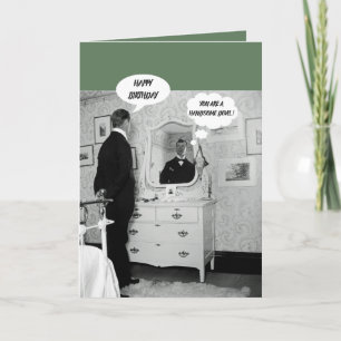 CARTE 1890 ' HOMMES DE RÉFLEXION DE MIROIR DE S PARLANT