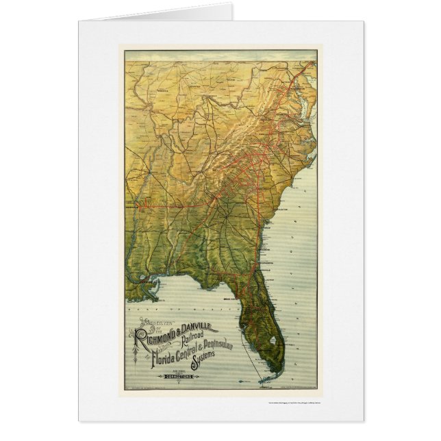 Carte 1893 de chemin de fer de Richmond et de (Devant)