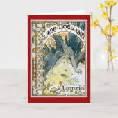 Carte 1896 NOEL 1897 Alphonse Maria Mucha (Fleur jaune)