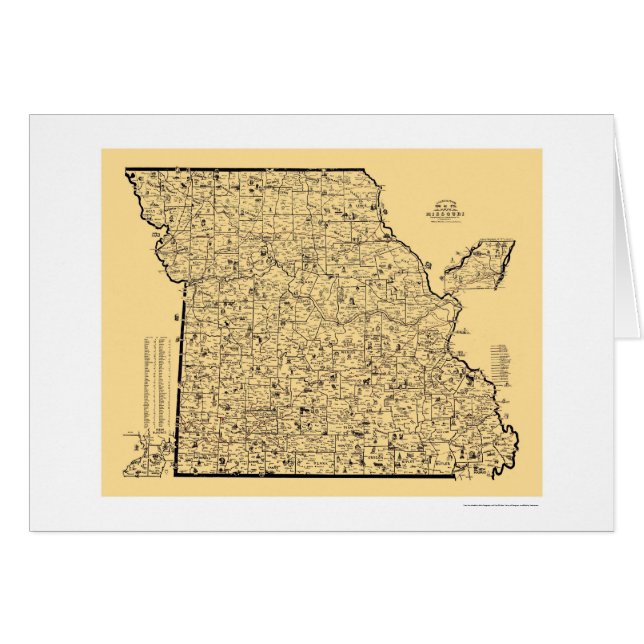 Carte 1897 de chemin de fer du Missouri (Devant horizontal)