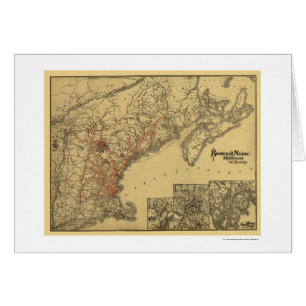 Carte 1898 de chemin de fer de Boston et du Maine