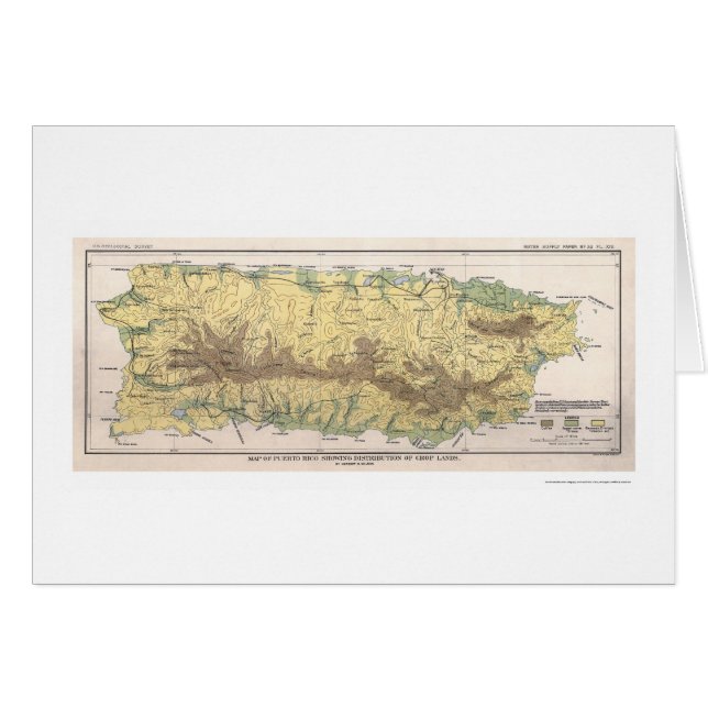 Carte 1899 de culture de Porto Rico (Devant horizontal)