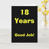 Carte 18 ans de bon travail ! (Fleur jaune)