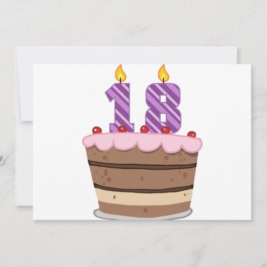 Carte 18 ans sur le gâteau d'anniversaire (Devant)