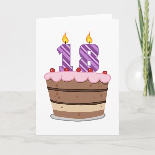 Carte 18 ans sur le gâteau d'anniversaire (Devant)
