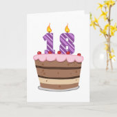 Carte 18 ans sur le gâteau d'anniversaire (Fleur jaune)
