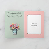 Carte 18 aujourd'hui gerbera fleurs d'anniversaire vert (Intérieur)