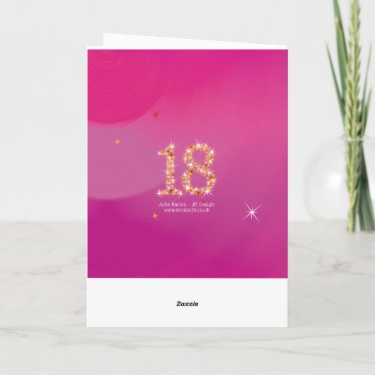 Carte 18e anniversaire - 18 ans en nombre d'étoiles - ro (Dos)