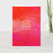 Carte 18e anniversaire - âge 18 étoiles chiffres - rouge (Dos)