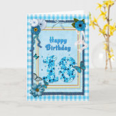 Carte 18e anniversaire avec un effet de scrapbook (Fleur jaune)