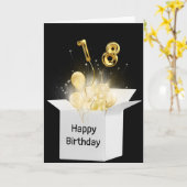 Carte 18e Anniversaire Balloons en boîte blanche (Fleur jaune)