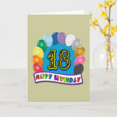 Carte 18e anniversaire Cadeaux avec Ballons Assortis Des (Fleur jaune)