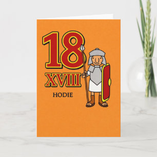 Carte 18e anniversaire – chiffre romain XVIII Rome antiq