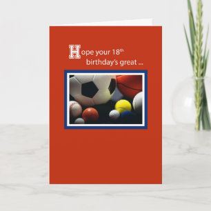 Carte 18e Anniversaire de tous les sports, Balls, Rouge