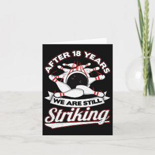 Carte 18e anniversaire du Mariage Bowling Striking 18 an