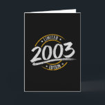 Carte 18e anniversaire Edition limitée 2003<br><div class="desc">Grande idée cadeau pour le 18ème anniversaire pour tous les nés en 2003. Un besoin pour chaque fête d'anniversaire. Un cadeau amusant pour votre petit ami ou petite amie.</div>