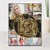 Carte 18e anniversaire Empreinte de léopard Ballons d'or (Devant)