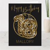 Carte 18e anniversaire Empreinte de léopard Gold Foil Ba (Devant)