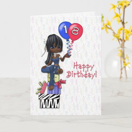 Carte 18e anniversaire fille (Fleur jaune)